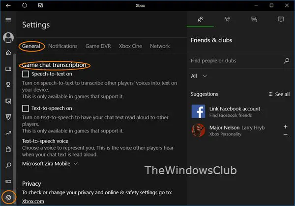 Game Chat Transcription on Xbox One